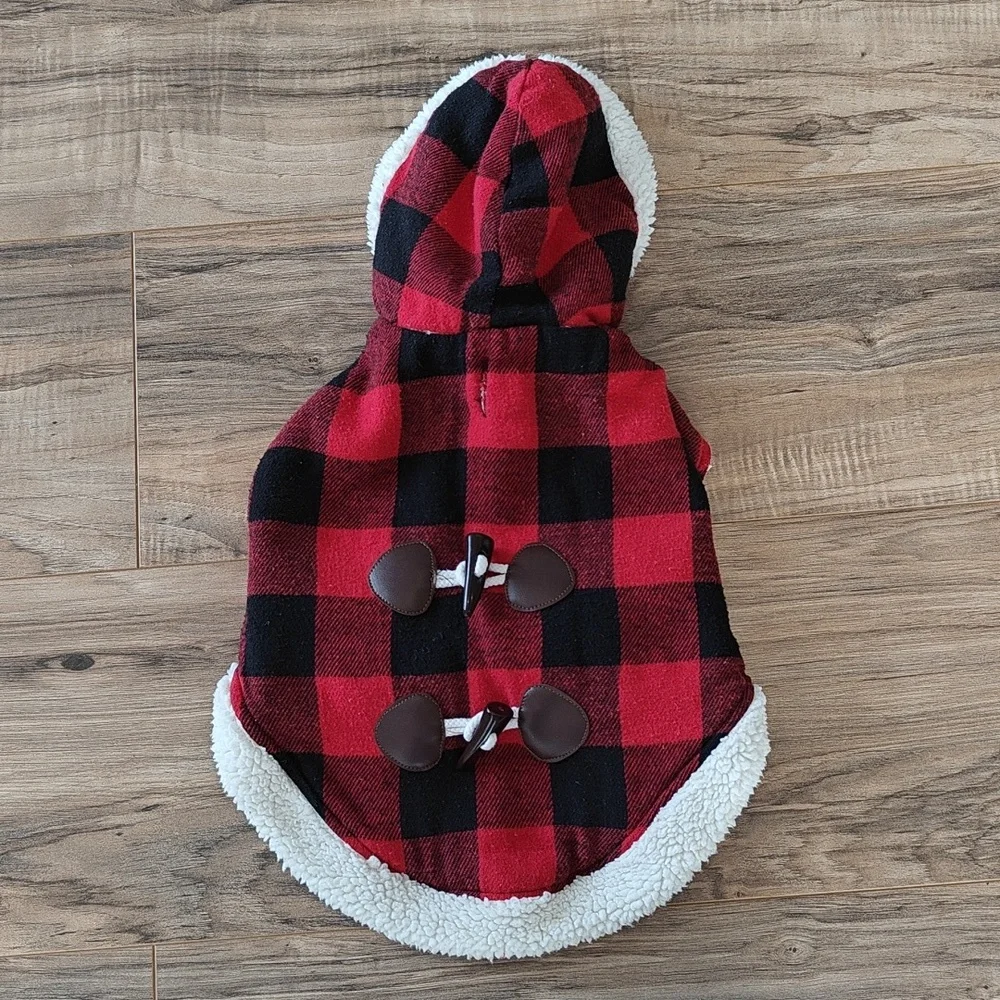 🎉3X Host Pick🎉 EUC Buffalo plaid dog coat